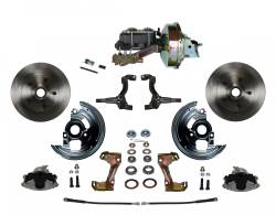 LEED Brakes - Power Front Disc Brake Conversion Kit with 9" Zinc Booster Cast Iron M/C Disc/Drum Side Mount