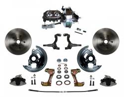 LEED Brakes - Power Front Disc Brake Conversion Kit with 9" Chrome Booster Cast Iron Chrome Top M/C Disc/Drum Side Mount