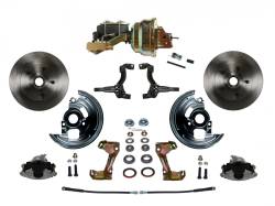 LEED Brakes - Power Front Disc Brake Conversion Kit with 8" Dual Zinc Booster Cast Iron M/C Disc/Drum Side Mount