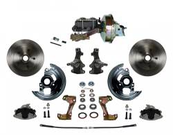 LEED Brakes - Power Front Disc Brake Conversion Kit 2" Drop Spindle with 9" Zinc Booster Cast Iron M/C Disc/Drum Side Mount