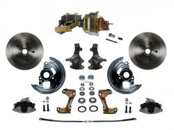 LEED Brakes - Power Front Disc Brake Conversion Kit 2" Drop Spindle with 8" Dual Zinc Booster Cast Iron M/C Disc/Drum Side Mount