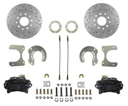LEED Brakes - Rear Disc Brake Conversion Kit - with MaxGrip XDS Rotors - Black Powder Coated Calipers Mopar 8-3/4 9-3/4 Rear Axles