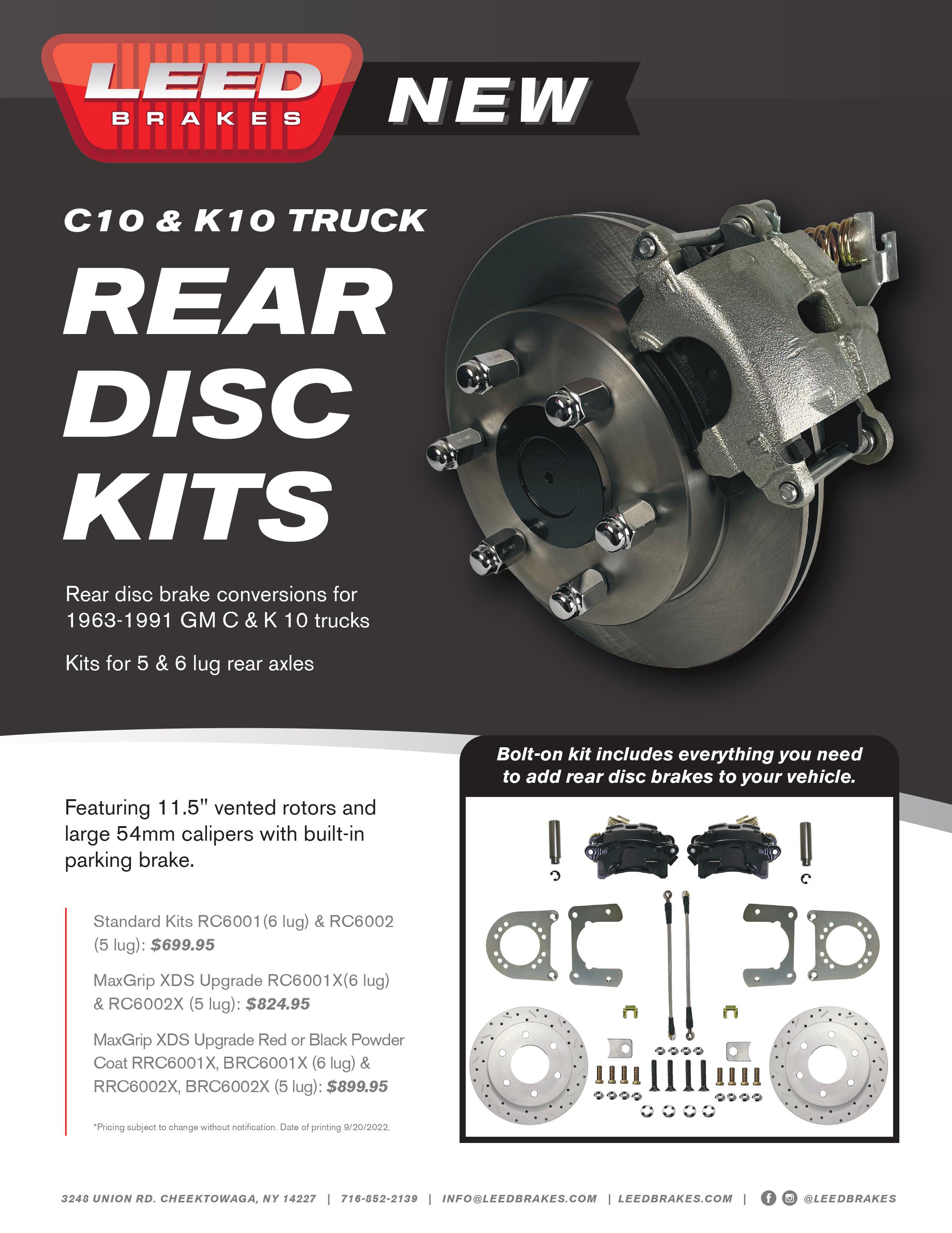 LEED Brakes C10 & K10 Truck Rear Disc Kits