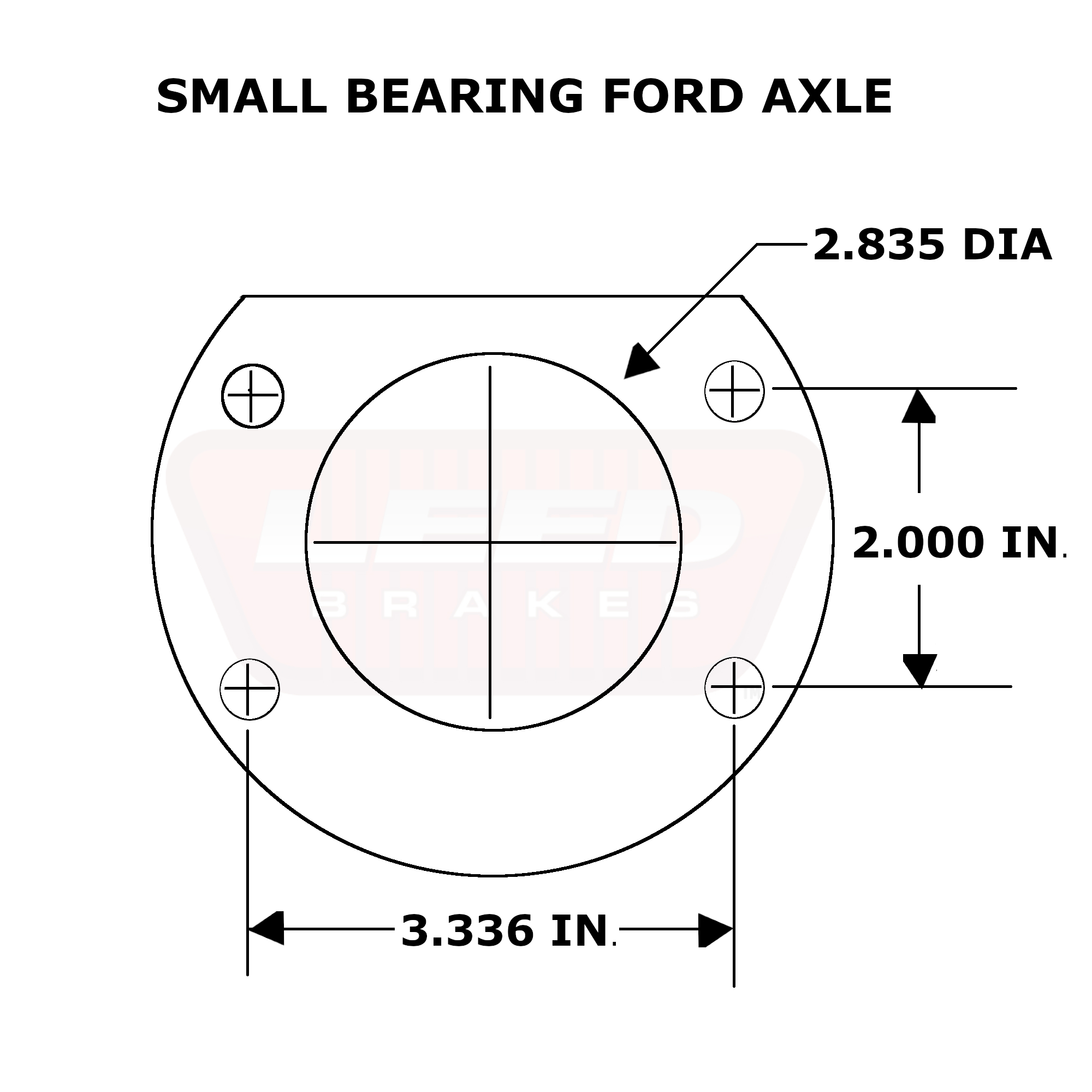 Ford 8 in & 9 in Small Bearing Axle Flange Dimensions