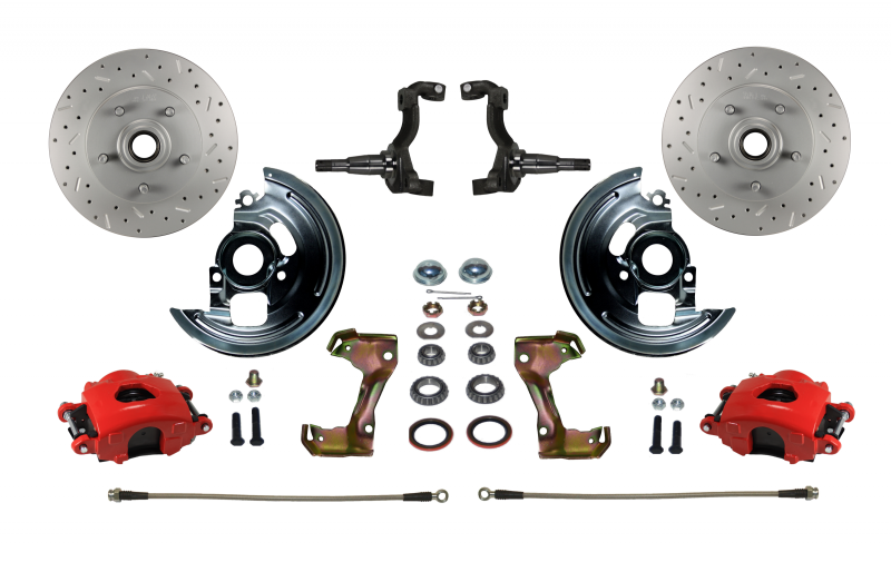 Detroit Axle Front Brake Kit With Ceramic Pads & Rotors For Camaro, Chevelle, Monte Carlo, Nova, El Camino - 5-Lug, Vented