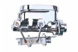 LEED Brakes - Master Cylinder Kit - 1-1/8 inch Bore Flat Top left port with bottom mount proportioning valve - Disc/Disc