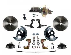 LEED Brakes - Power Front Disc Brake Conversion Kit with 9" Zinc Booster Cast Iron M/C Adjustable Proportioning Valve