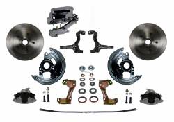 LEED Brakes - Manual Front Disc Brake Conversion Kit with Chrome Aluminum Flat Top M/C Disc/Drum Side Mount