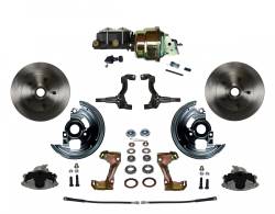 LEED Brakes - Power Front Disc Brake Conversion Kit with 7" Dual Zinc Booster Cast Iron M/C Adjustable Proportioning Valve