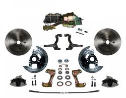 LEED Brakes - Power Front Disc Brake Conversion Kit with 7" Dual Zinc Booster Cast Iron M/C Disc/Drum Side Mount