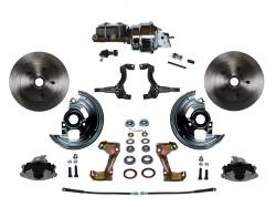 LEED Brakes - Power Front Disc Brake Conversion Kit with 7" Dual Chrome Booster Cast Iron Chrome Top M/C Adjustable Proportioning Valve