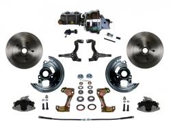 LEED Brakes - Power Front Disc Brake Conversion Kit with 8" Dual Chrome Booster Cast Iron Chrome Top M/C Adjustable Proportioning Valve