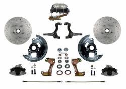 LEED Brakes - Manual Front Disc Brake Kit with MaxGrip XDS Drilled & Slotted Rotors, Disc/Drum for 1962-67 Chevy II & Nova