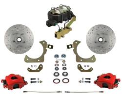 LEED Brakes - Manual Front Disc Brake Conversion Kit with Disc Drum Valve | MaxGrip XDS | Red Calipers