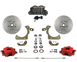 LEED Brakes - Manual Front Disc Brake Conversion Kit with Adjustable Proportioning Valve | MaxGrip XDS | Red Calipers