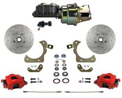 LEED Brakes - Power Front Disc Brake Conversion Kit with Adjustable Proportioning Valve | MaxGrip XDS | Red Calipers