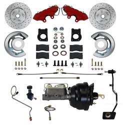 LEED Brakes - Power Front Kit with Drilled Rotors and Red Powder Coated Calipers