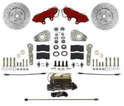 Manual Front Kit with Drilled Rotors and Red Powder Coated Calipers