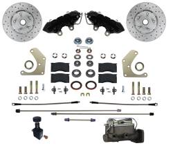 LEED Brakes - Manual Front Kit with Drilled Rotors and Black Powder Coated Calipers