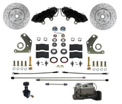 LEED Brakes - Manual Front Kit with Drilled Rotors and Black Powder Coated Calipers