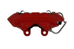 LEED Brakes - Caliper - Mustang 65-66 Loaded 3/8 inch inlet Stainless Steel Pistons LH - Red Powder Coated