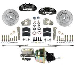 LEED Brakes - MaxGrip Lite 4 Piston Power Front Disc Brake Conversion Ford Full Size Y Block - Black