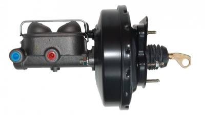 LEED Brakes - 9 inch power brake booster with bracket, 1 inch bore master cylinder drum/drum (Black)