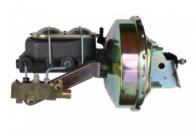 LEED Brakes - 9 inch power booster , 1-1/8 inch Bore master, side mount valve, disc/drum (Zinc)