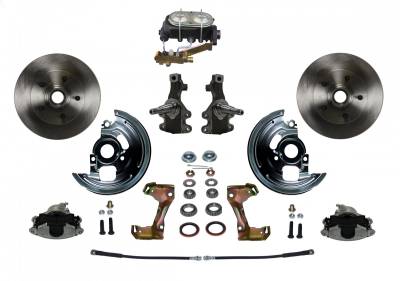 Chevelle Manual Front Disc Brake Conversion 2" Drop Spindle with Cast Iron M/C Disc/Disc Side Mount