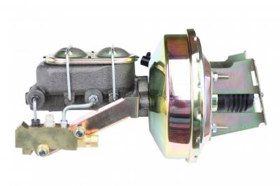 LEED Brakes - 9 inch power booster , 1-1/8 inch Bore master, side mount valve, disc/disc (Zinc)