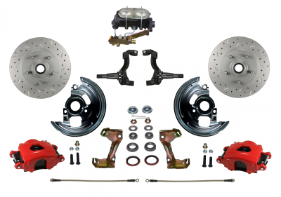 Camaro Front Disc Brake Conversion kit with Red Powder Coated Calipers