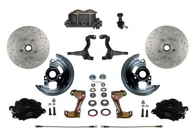 Chevy II Front Disc Brake kit with black calipers