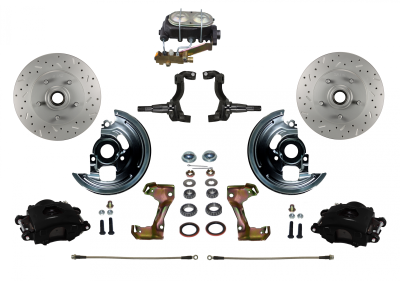 Chevy II Black front disc brake kit - LEED Brakes