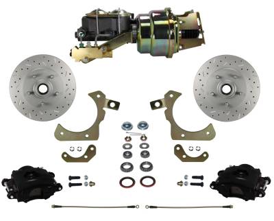 LEED Brakes - Power Front Disc Brake Conversion Kit with Disc Disc Valve | MaxGrip XDS | Black Calipers