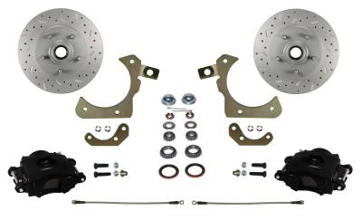 Tri-Five Front Disc Brake Kit with Black Calipers