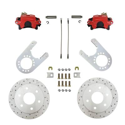 Rear Disc Brake Kit K1500 Truck Red Calipers - LEED Brakes