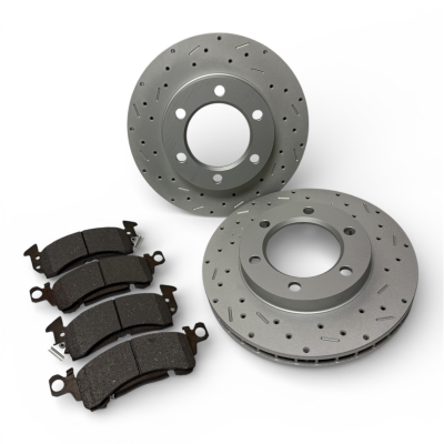 MaxGrip XDS Drilled & Slotted rotors with Semi-Metallic brake pads by LEED Brakes