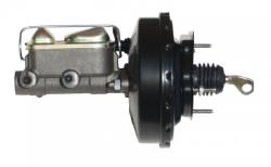 9 inch power brake booster with bracket, 1 inch bore master cylinder (Black)