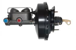 9 inch power brake booster with bracket, 1 inch bore master cylinder drum/drum (Black)