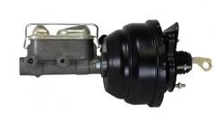 LEED Brakes - 8 inch Dual Diaphragm power brake booster with bracket, 1 inch bore master cylinder (Black)