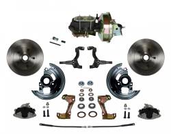 Power Front Disc Brake Conversion Kit with 9" Zinc Booster Cast Iron M/C Disc/Drum Bottom Mount