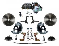 Power Front Disc Brake Conversion Kit with 9" Chrome Booster Cast Iron Chrome Top M/C Adjustable Proportioning Valve