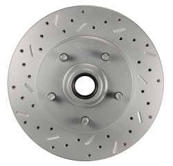 LEED Brakes - Power Front Disc Brake Conversion Kit 2" Drop Spindle Cross Drilled and Slotted Rotors with 8" Dual Zinc Booster Cast Iron M/C Adjustable Proportioning Valve - Image 3
