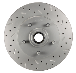 LEED Brakes - Power Front Disc Brake Conversion Kit 2" Drop Spindle Cross Drilled and Slotted Rotors with 8" Dual Zinc Booster Cast Iron M/C Disc/Drum Side Mount - Image 2