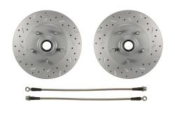 LEED Brakes - Spindle Mount Kit with MaxGrip Cross Drilled & Slotted Rotors Red Calipers - Image 4