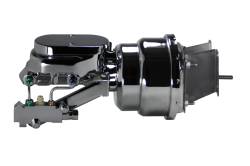 Power Brake Booster Kits - Power Brakes - Front Disc / Rear Drum Brakes - LEED Brakes - Compact-10 Series 7 inch Dual power booster kit with Disc / Drum Valve  Chrome