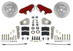 Spindle Kit Red Powder Coat Cross Drilled Rotors