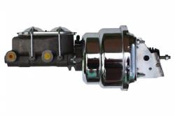 Power Brake Booster Kits - Power Brakes - 4 Wheel Disc Brakes - LEED Brakes - 7 inch Dual power booster , 1-1/8 inch Bore Cast Iron Master Cylinder (Chrome Lid)