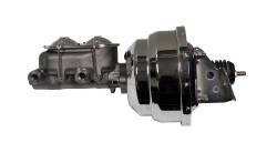 LEED Brakes - 8 inch Dual power booster , 1-1/8 inch Bore Cast Iron Master Cylinder (Chrome Lid) - Image 1