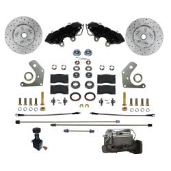 Front Disc Brake Conversion Kit Mopar B Body Factory Power Brakes with MaxGrip XDS & Black Calipers